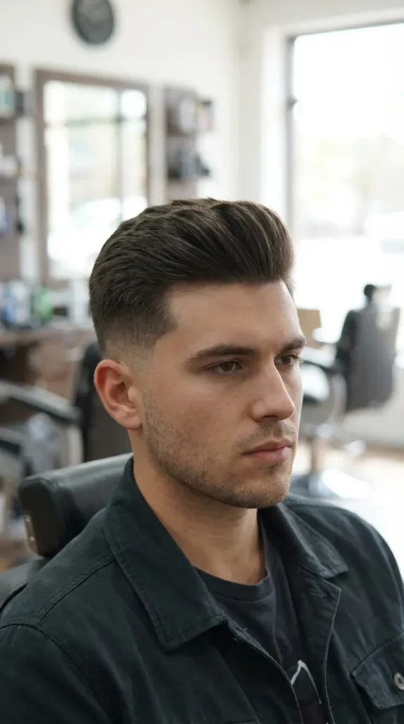 Low Burst Fade Straight Hair