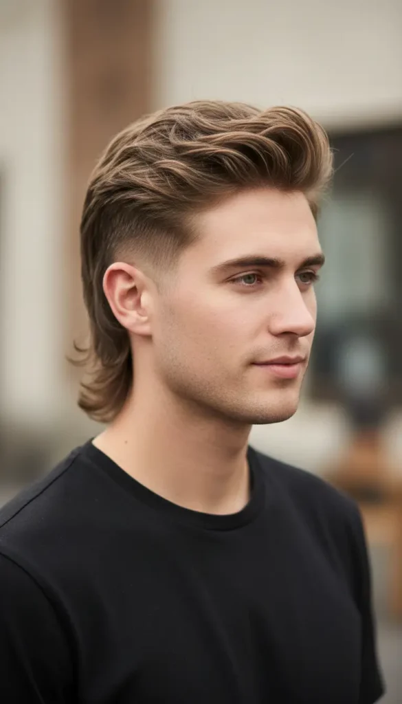 Classic Burst Fade Mullet