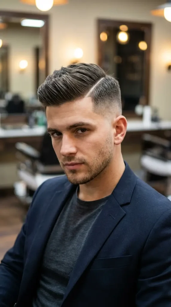 Hard Part Comb Over Fade